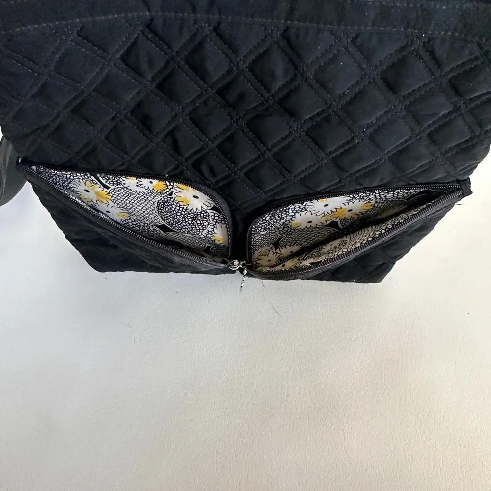 Vera Bradley Black Quilted Crossbody Convertible Shoulder Bag